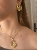 Conjunto Vazado Aspiral Banhado em Ouro 18k