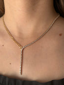 Colar Gravatinha Grume com Zircônia Banhada em Ouro 18k