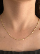 Corrente Grume Batida Diamantada Banhada em Ouro 18k 60 cm