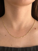 Corrente Grume Batida Diamantada Banhada em Ouro 18k 60 cm