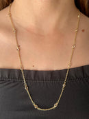 Colar Tiffany com Pedras Banhada em Ouro 18k