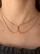 Colar gargantilha Elo Duplo Infinito Banhado a Ouro 18k