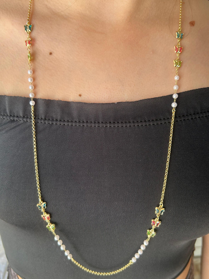 Conjunto Jardim das Borboletas Banhado em Ouro 18k