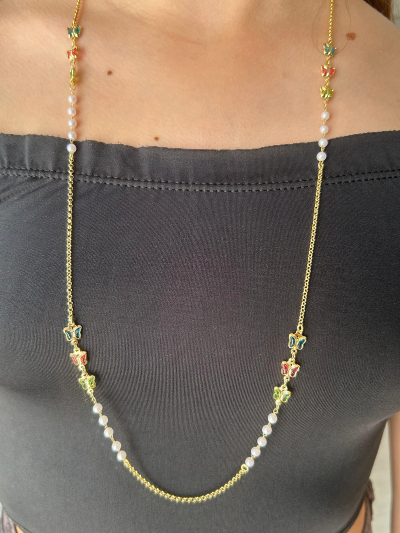 Conjunto Jardim das Borboletas Banhado em Ouro 18k