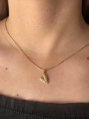 Conjunto Coração Esticadinho Com Cristais Banhado em Ouro 18K