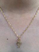 Corrente Pingente Gatinho com Zircônia Banhado a Ouro 18k