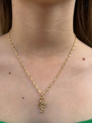 Corrente Pingente Gatinho com Zircônia Banhado a Ouro 18k