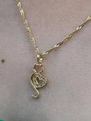 Corrente Pingente Gatinho com Zircônia Banhado a Ouro 18k