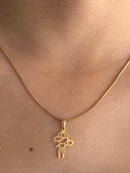 Corrente com Pingente Menino Feliz Banhado a Ouro 18k