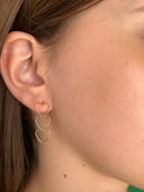 Brinco Pêndulo de Corações Banhado a Ouro 18K