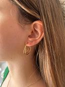 Brinco Argola Trançado Banhado a Ouro 18k