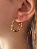 Brinco Argola Trançado Banhado a Ouro 18k