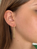 Brinco Argola Retangular Retorcida Banhada a Ouro 18k