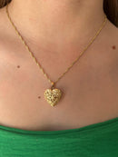 Corrente Coração Relicário Banhado a Ouro 18K