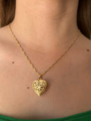 Corrente Coração Relicário Banhado a Ouro 18K