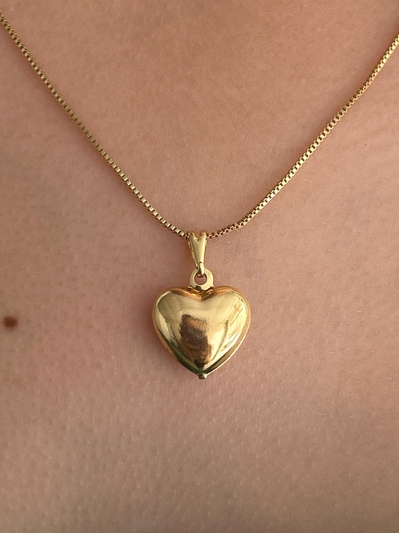 Corrente Pingente Coração Apaixonado Banhado a Ouro 18k