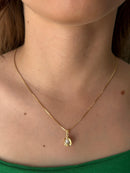 Corrente Pingente Perola Aramado Banhado a Ouro 18k