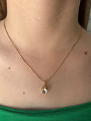 Corrente com Pingente Solitário Banhado a Ouro 18k