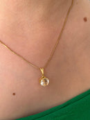 Corrente com Pingente Solitário Banhado a Ouro 18k