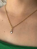 Corrente com Pingente Ponto de Luz Banhado a Ouro 18k