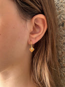 Brinco Argolinha Coração com Ponto de Luz Banhado a Ouro 18k