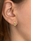 Brinco Mini Rosa Banhado a Ouro 18k