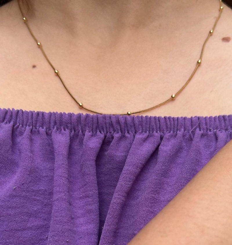 Corrente Veneziana com Bolinhas Banhado a Ouro 18k 45cm