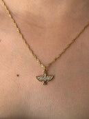 Corrente Divino Espirito Santo Banhado a Ouro 18k