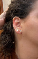 Trio de Brincos Ponto de Luz Banhado a Ouro 18k