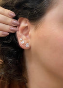 Trio de Brincos Ponto de Luz Banhado a Ouro 18k