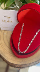 Corrente Diamantada Banhada a Prata