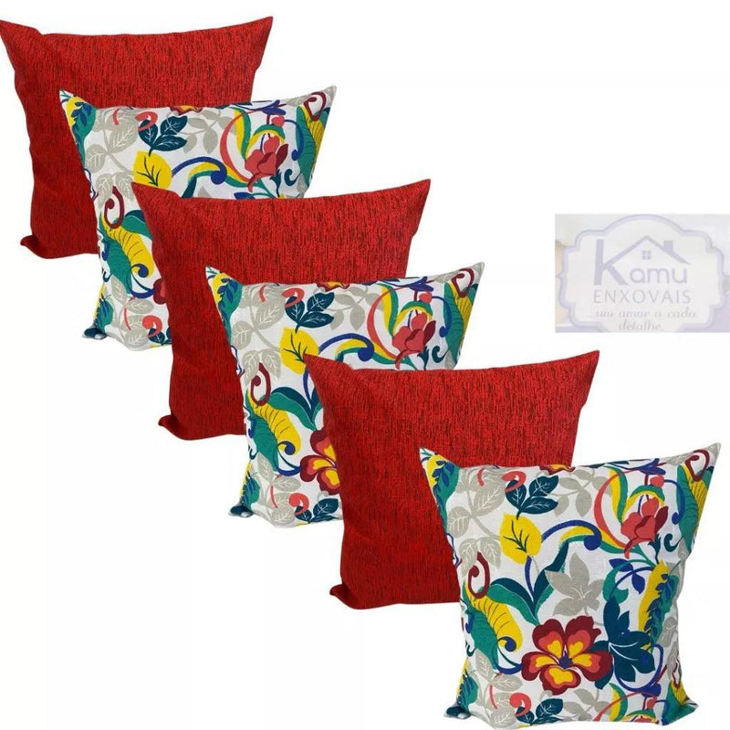 Almofadas Kit 6 Peças Cheias Decorativas 48x48cm.