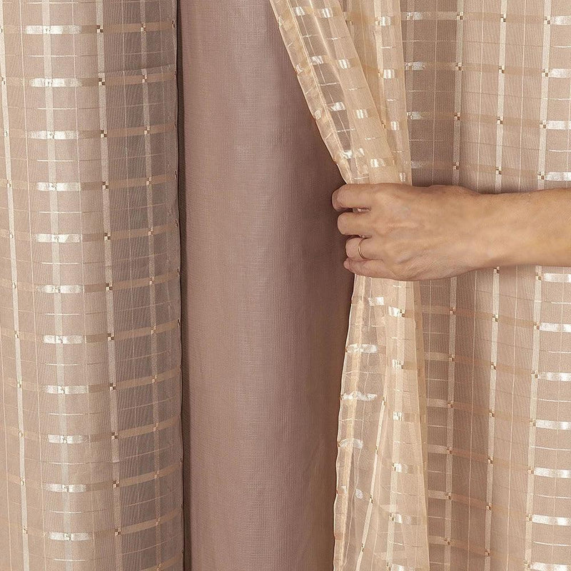 Cortina Blackout Com Voil Xadrez Corta Luz 2,00 m x 1,40 m.