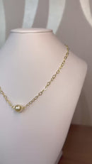 Colar Choker Coração com Pérola Banhado em Ouro 18k