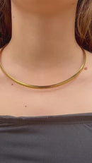 Colar Choker Aro Escovado Folheado