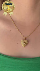 Corrente Coração Relicário Banhado a Ouro 18K