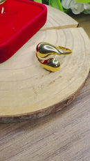 Anel Gotas Regulável Banhado a Ouro 18k