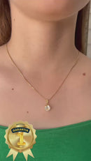 Corrente com Pingente Solitário Banhado a Ouro 18k