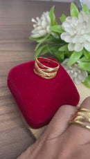 Anel Tramas Banhado a Ouro 18k