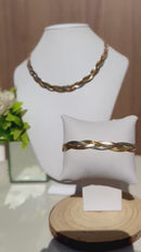 Conjunto Trançado 3 Fios Elegância Bicolor Folheado