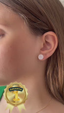 Brinco Pedra Acqua Gliter Banhado a Ouro 18k