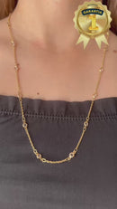 Colar Tiffany com Pedras Banhada em Ouro 18k