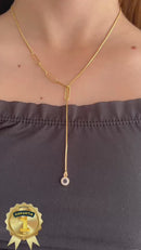 Colar Gravatinha com Ponto de Luz Banhado em Ouro 18k