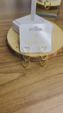 Brinco Pêndulo de Corações Banhado a Ouro 18K