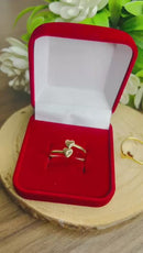 Anel Dois Corações Banhado a Ouro 18k