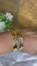 Bracelete Duo Texturizado Folheado