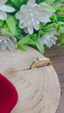 Anel Solitário Realce Banhado a Ouro 18k