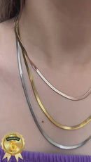 Colar Triplo Bicolor Elegância Folheado