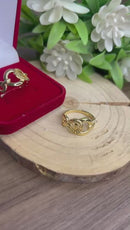 Anel Elo Luxo Banhado a Ouro 18k