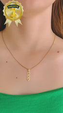 Corrente com Pingente Pendulo Corações Banhado a Ouro 18k